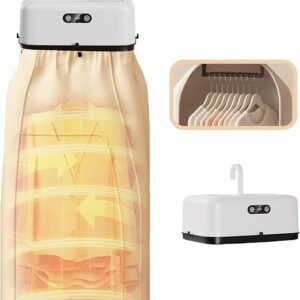 Portable Clothes Dryer, Dries Clothes in 30 Minutes, 5h Timer Function, Ultraviolet Sterilization and Dust Removal, Silent Compact Design Suitable for Apartments Campers Dormitories Hotel